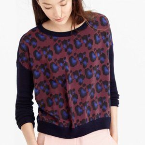 J CREW Cobalt Leopard Sweater, XXS